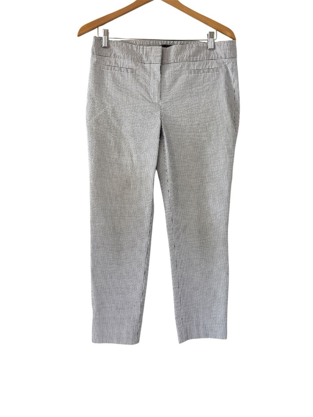 Ann Taylor 8 Blue & White Pinstripe Cropped Pants